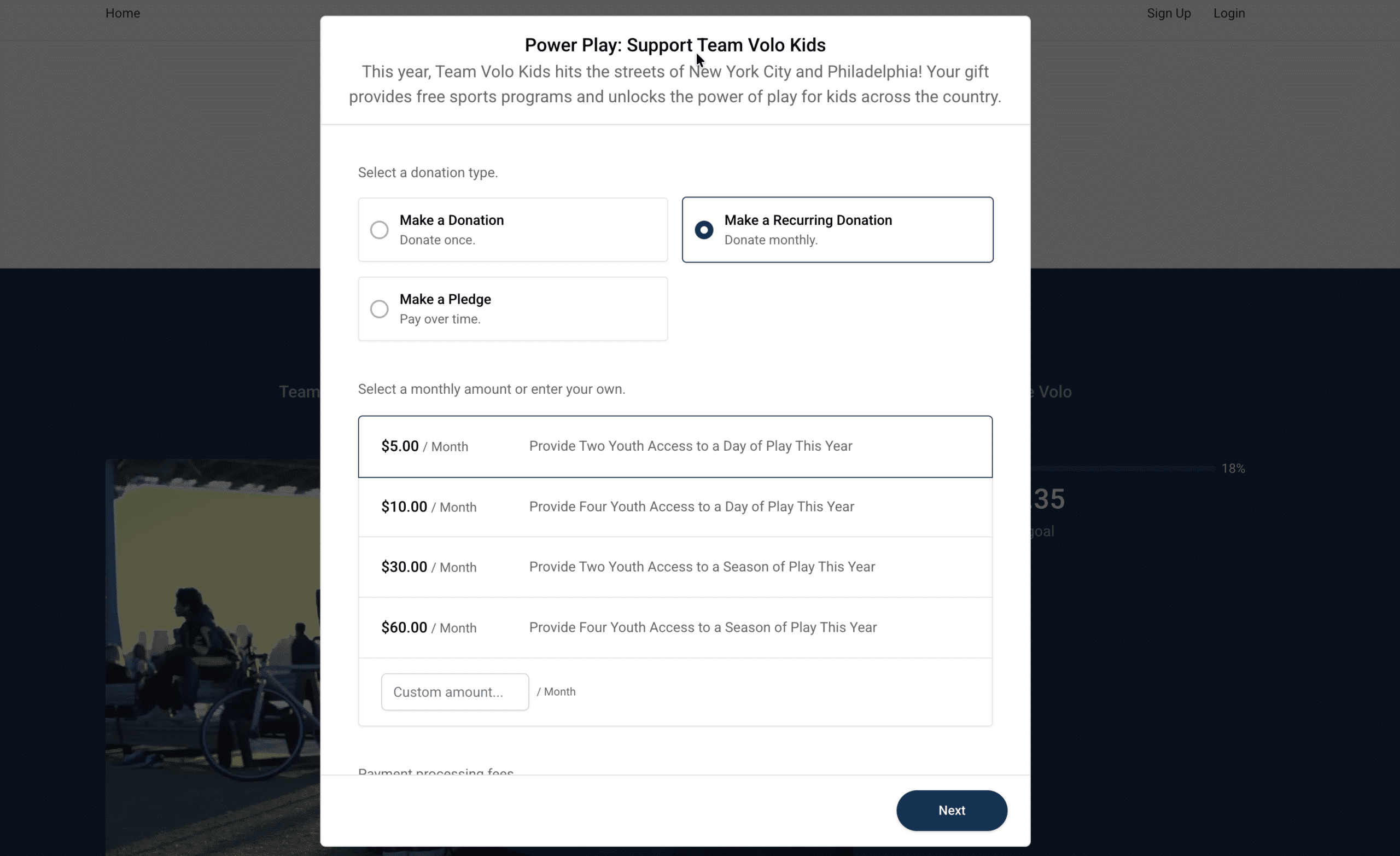 recurring-giving-fundraising-campaign-page