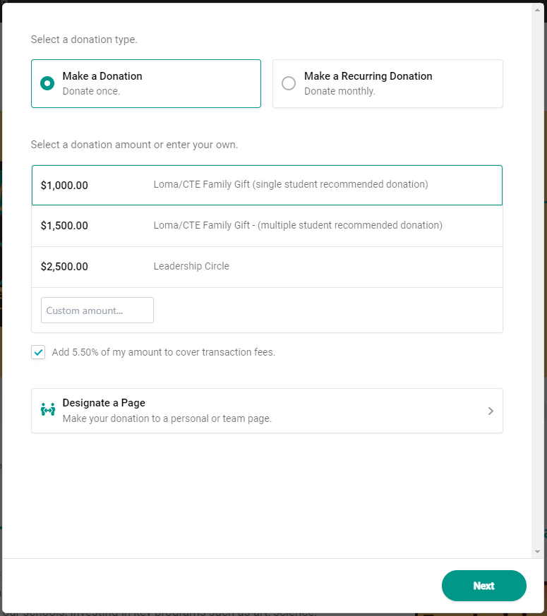 donation form