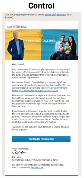 Good Fundraising Email Example