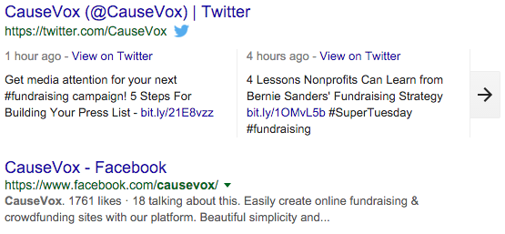 CauseVox Google Search