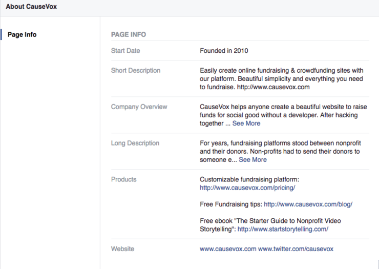 causevox facebook bio