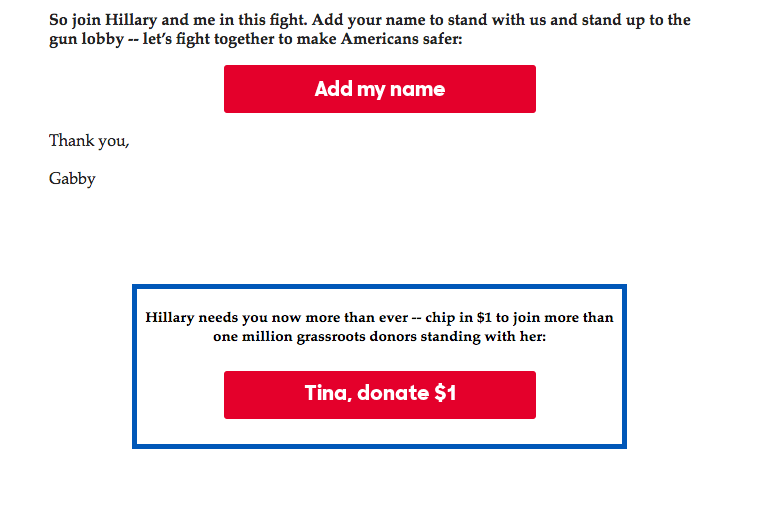 fundraising email best practices Call to Action 