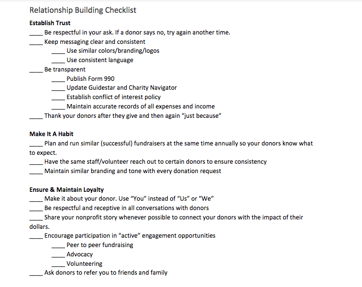 trust checklist
