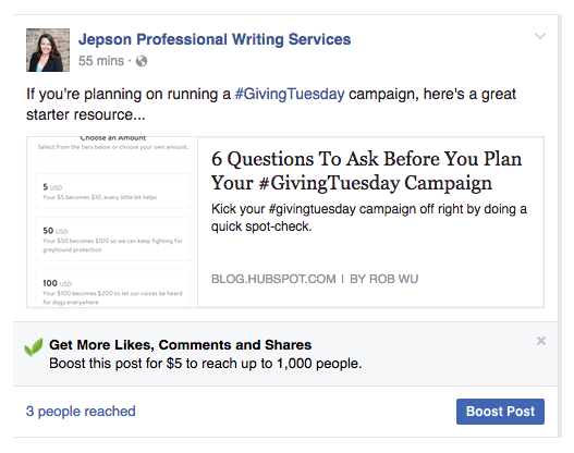 Facebook ad