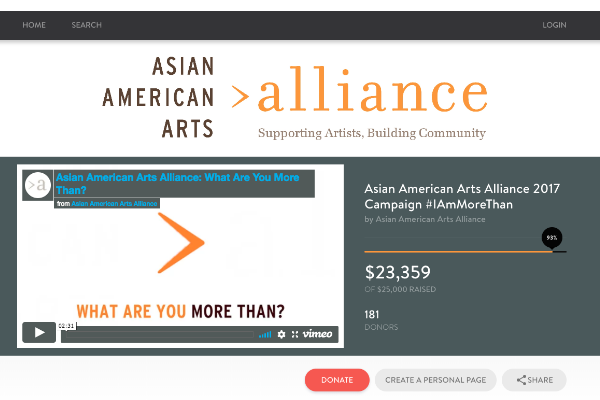 Asian American Arts Alliance Uses Peer-to-Peer to Raise $23,000