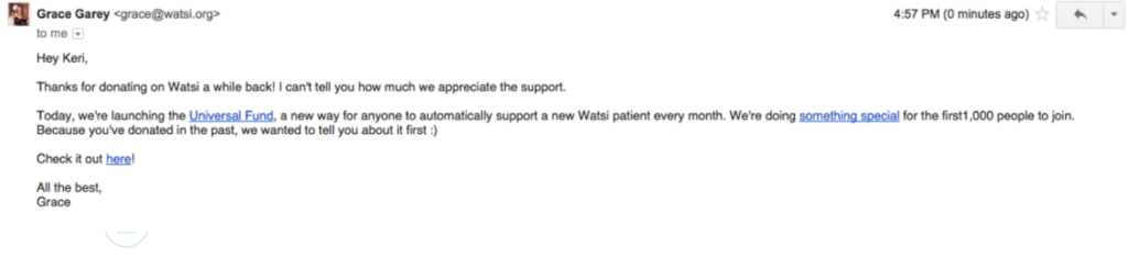 Warm, authentic conversation with donors goes a long way towards retaining them.