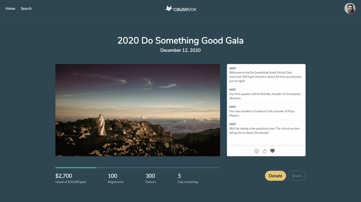 CauseVox fundraising platform gif