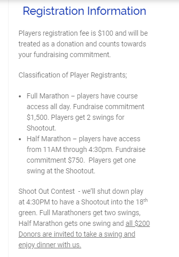 The First Tee of St. Louis gave donors marathon and half marathon options.
