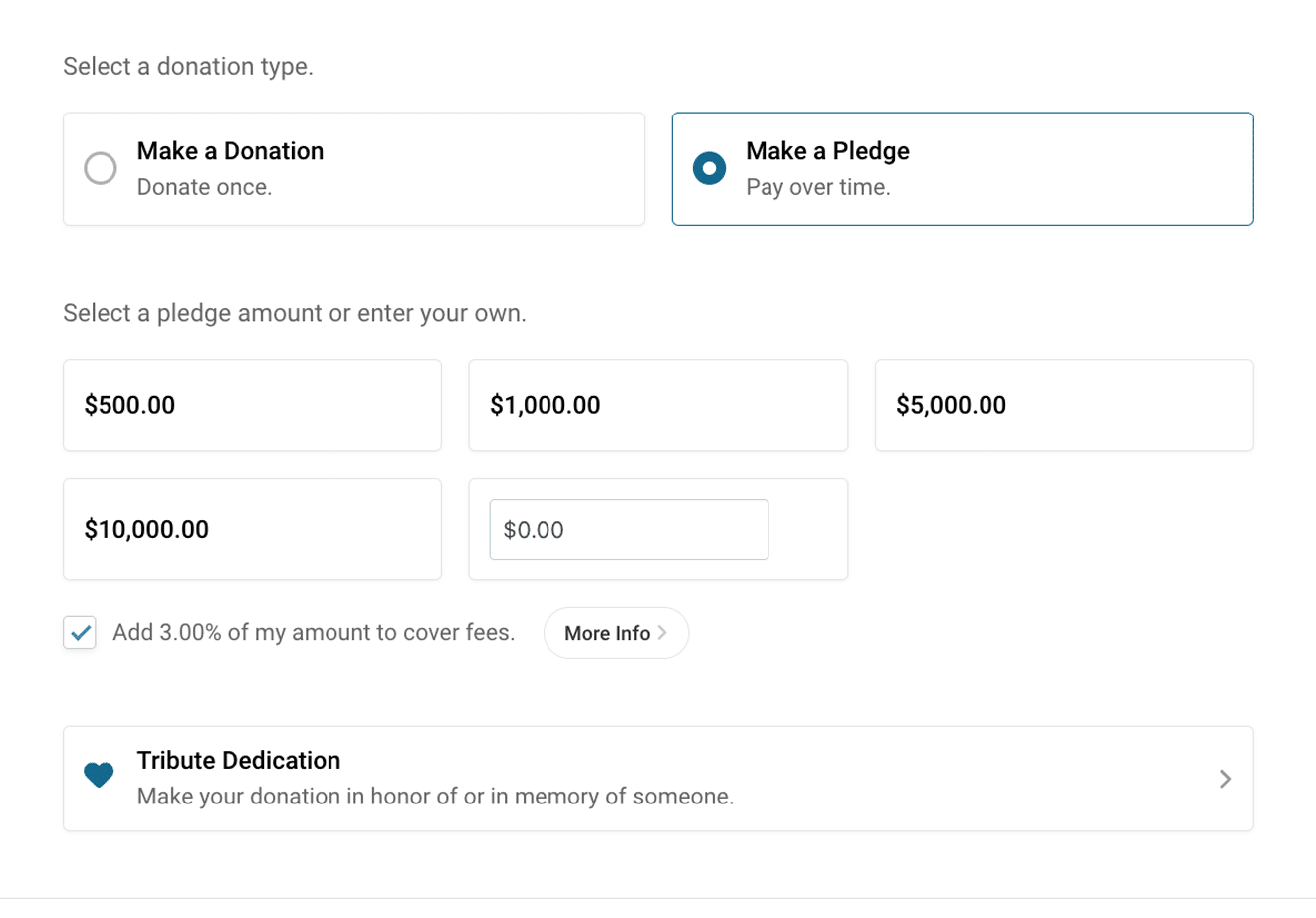 pledge donation form